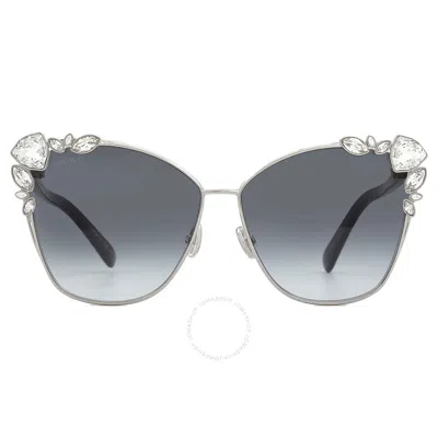 Jimmy Choo Grey Gradient Cat Eye Ladies Sunglasses Kyla/s 25th 0010/9o 61 In Blue