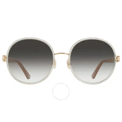 Jimmy Choo Grey Gradient Oval Ladies Sunglasses Pam/s 0ft3/fq 57 In Black
