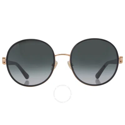 Jimmy Choo Grey Gradient Round Ladies Sunglasses Pam/s 02f7/9o 57 In Black