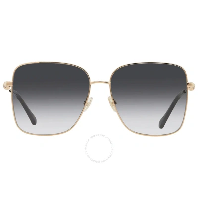 Jimmy Choo Grey Gradient Square Ladies Sunglasses Hester/s 02m2/9o 54 In Black / Gold / Grey