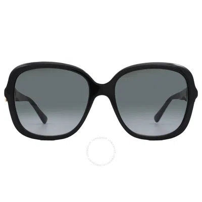 Jimmy Choo Grey Gradient Square Ladies Sunglasses Sadie/s 0807/9o 56 In Black