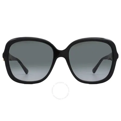 Jimmy Choo Grey Gradient Square Ladies Sunglasses Sadie/s 0807/9o 56 In Black / Grey