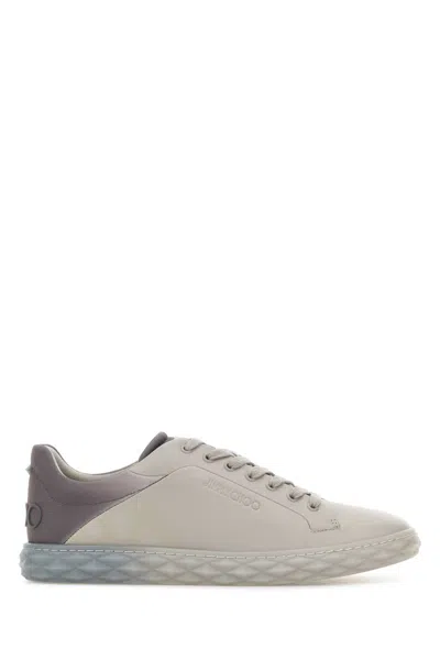 Jimmy Choo Grey Leather Diamond Light/m Sneakers