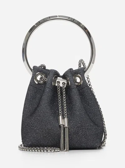 Jimmy Choo Grey Micro Bon Bon Handbag In Black