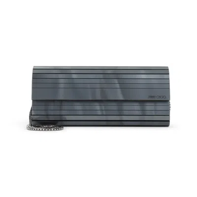 Jimmy Choo Grey Mother Of Pearl Leather Sweetie Clutch In Gray