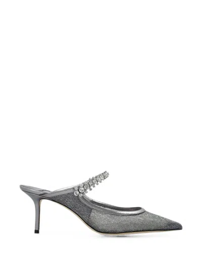 Jimmy Choo Grey Patent Leather Flat Shoes