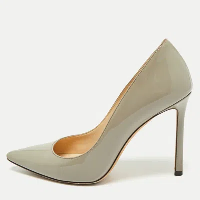 Pre-owned Jimmy Choo Grey Patent Leather Romy Pumps Size 36