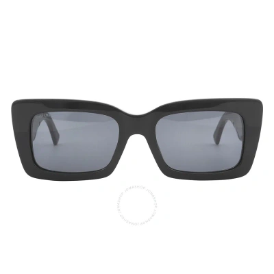 Jimmy Choo Grey Rectangular Ladies Sunglasses Vita/s 0807/ir 54 In Black / Grey