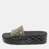 Jimmy Choo Grey Rubber Diamond Flat Sandals In Gray