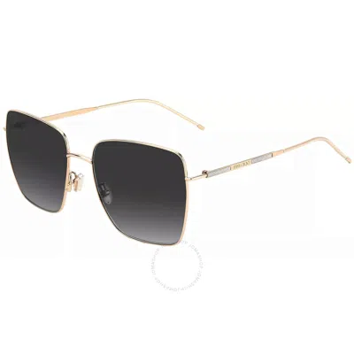Jimmy Choo Grey Shaded Square Ladies Sunglasses Dahla/f/sk 0000/9o 59 In Gold