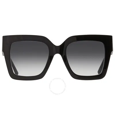 Jimmy Choo Grey Shaded Square Ladies Sunglasses Edna/s 0807/9o 52 In Black