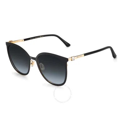 Jimmy Choo Grey Shaded Teacup Ladies Sunglasses Oria/g/sk 02m2/9o 56 In Black / Gold / Grey