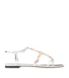 Jimmy Choo Silver Open Toe Sandals In Metallic