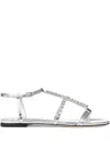 Jimmy Choo Gwyn Metallic Leather Flat Sandals In Multi