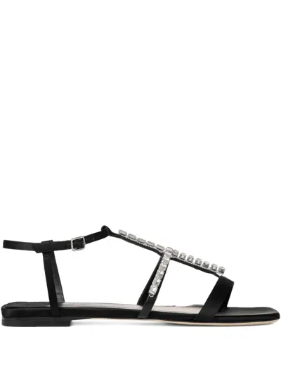 Jimmy Choo Gwyn Crystal-embellished Satin Sandals