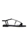 Jimmy Choo Embellished T-bar Heel Strap Sandals In Black