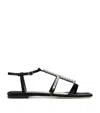 Jimmy Choo Embellished T-bar Heel Strap Sandals In Black