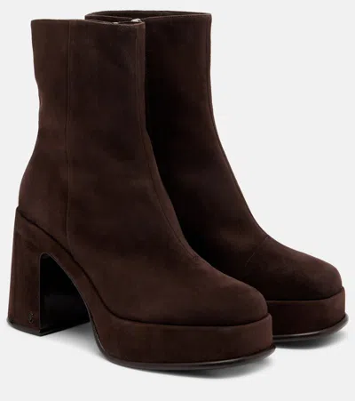 Jimmy Choo Hadi Suede Platform Ankle Boots In Brown