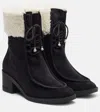 Jimmy Choo Hali 60 Shearling-trimmed Suede Ankle Boots In Black