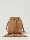 Jimmy Choo Mini Cinch Suede Bucket Bag With Fringe Tassels