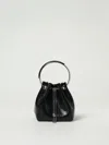 Jimmy Choo Eyelet Chain Bucket Bag With Metallic Handle In Black