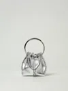 Jimmy Choo Round Handle Leather Handbag In Silver