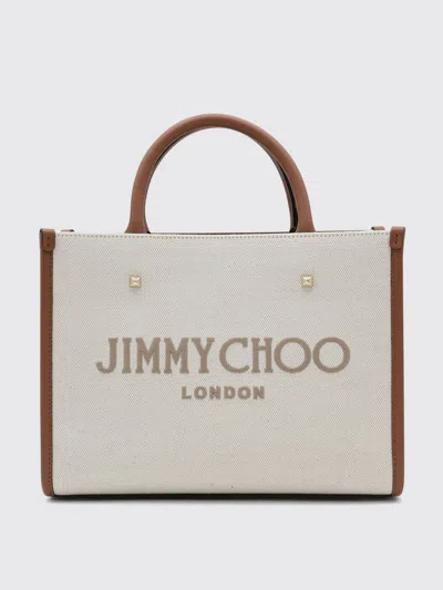 Jimmy Choo Avenue Bag In Ivory Fabric In Natural