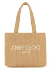 Jimmy Choo Mini Beach Shopping Bag Rafia In Beige O Tan