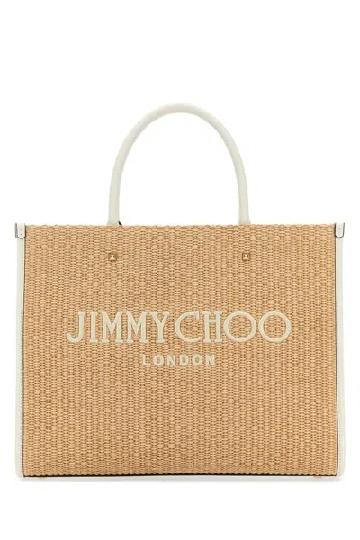 Jimmy Choo Handbags. In Naturallattelightgold