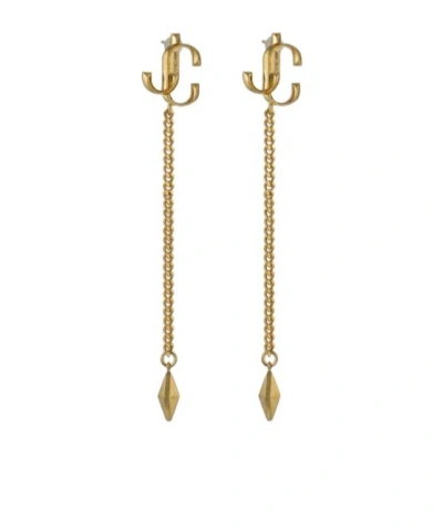 Jimmy Choo Hanging Earrings In Yellow