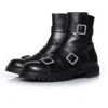 Jimmy Choo Hank Flat Jewel Buckle Ankle Boots In Black