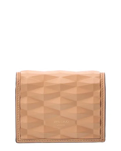 Jimmy Choo Hanne 3d Leather Card Case In Brown