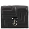 Jimmy Choo Hanne Jc Emblem Leather Wallet In Black
