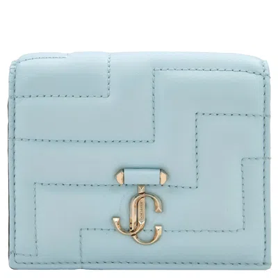 Jimmy Choo Hanne Jc Emblem Leather Wallet In Blue