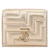 Jimmy Choo Hanne Jc Emblem Leather Wallet In Gold Tone