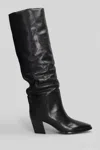 Jimmy Choo Hart 60 High Heels Boots In Black Leather In Black