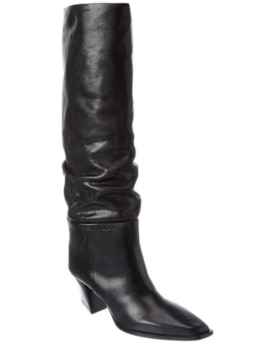 Jimmy Choo Hart 60 Leather Knee-high Boot In Black