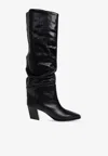 Jimmy Choo Hart 60 Leather Knee-high Boots In Black