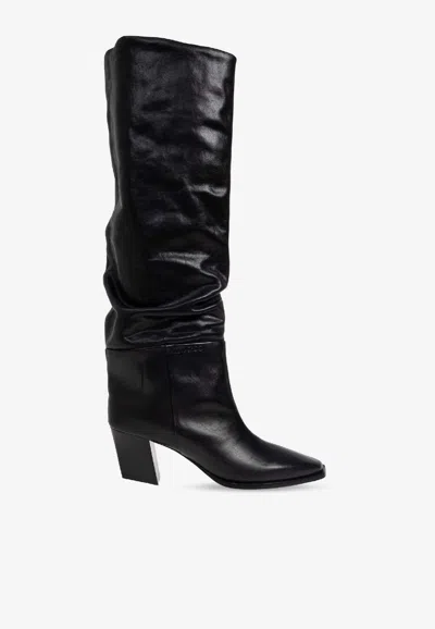 Jimmy Choo Hart 60 Leather Knee-high Boots In Black
