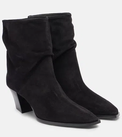 Jimmy Choo Hart 60 Suede Ankle Boots In Black