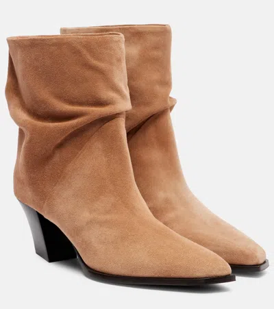 Jimmy Choo Hart 60 Suede Ankle Boots In Brown