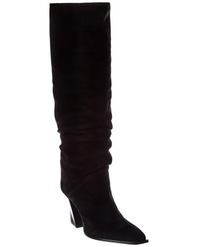 Jimmy Choo Hart 85 Suede Knee-high Boot In Burgundy