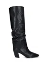 Jimmy Choo Hart 60 High Heels Boots In Black Leather In Black