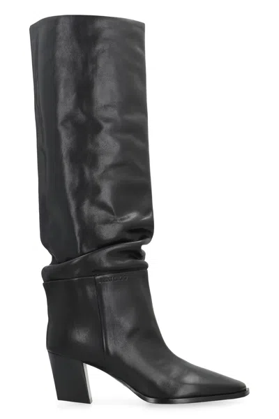 Jimmy Choo Hart Leather Boots In Black
