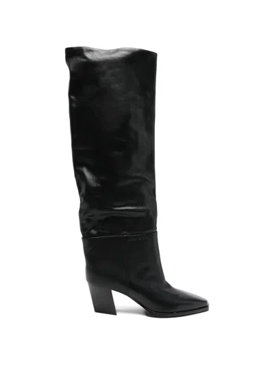 Pre-owned Jimmy Choo Hart Leather Boots In Black