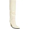 Jimmy Choo Hart Snakeskin Embossed Knee High Boot In White