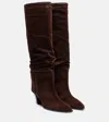 Jimmy Choo Hart Stitch 60 Suede Knee-high Boots In Brown