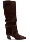 Jimmy Choo Hart Stitch 60 Suede Knee-high Boots In Multi