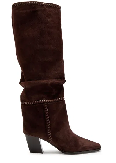 JIMMY CHOO JIMMY CHOO HART STITCH 60 SUEDE KNEE-HIGH BOOTS