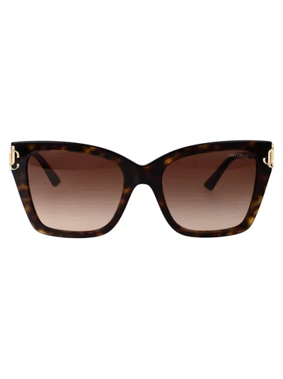 Jimmy Choo Havana Acetate Sunglasses In Brown
